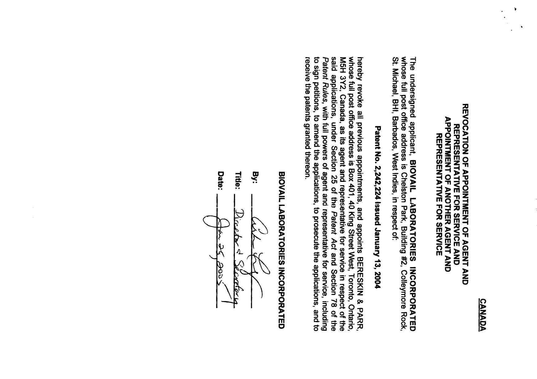 Canadian Patent Document 2242224. Correspondence 20041223. Image 3 of 3