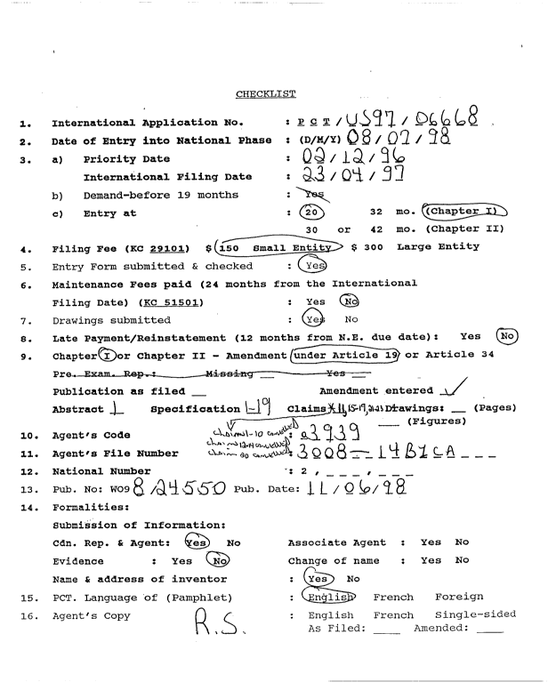 Document de brevet canadien 2242535. PCT 19980708. Image 1 de 10