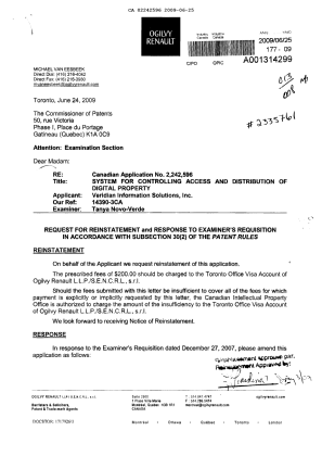 Document de brevet canadien 2242596. Poursuite-Amendment 20090625. Image 1 de 17