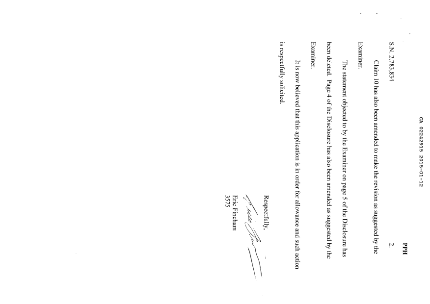 Canadian Patent Document 2242915. Fees 20141212. Image 3 of 8