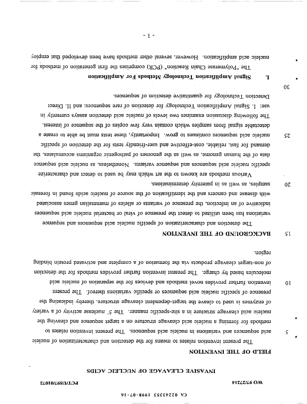 Canadian Patent Document 2243353. Description 19990125. Image 1 of 322