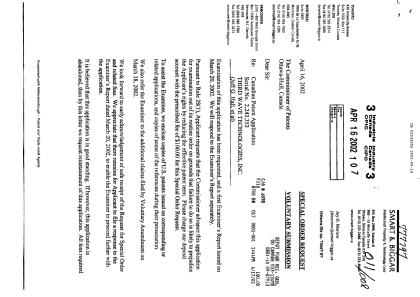 Canadian Patent Document 2243353. Prosecution-Amendment 20020416. Image 1 of 2