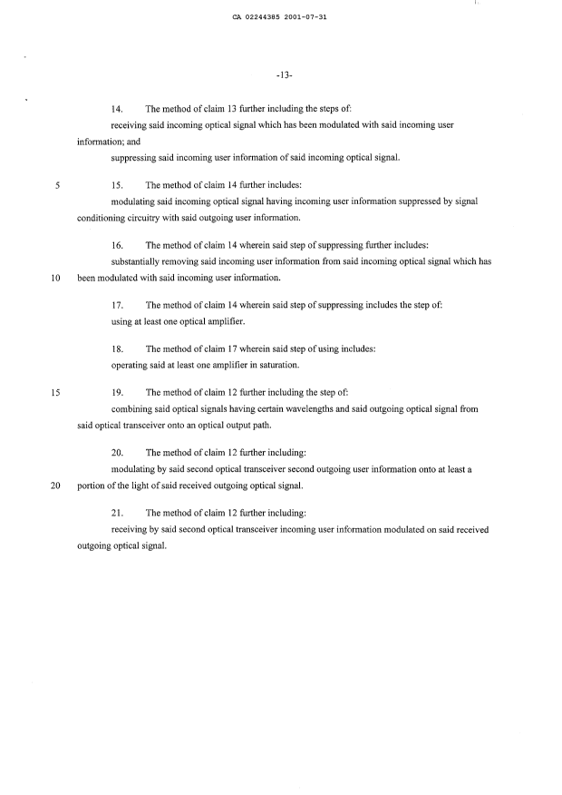 Document de brevet canadien 2244385. Revendications 20010731. Image 3 de 3