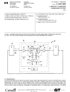 Document de brevet canadien 2244385. Page couverture 20020529. Image 1 de 2