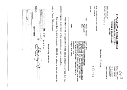 Document de brevet canadien 2244543. Poursuite-Amendment 19971210. Image 1 de 1