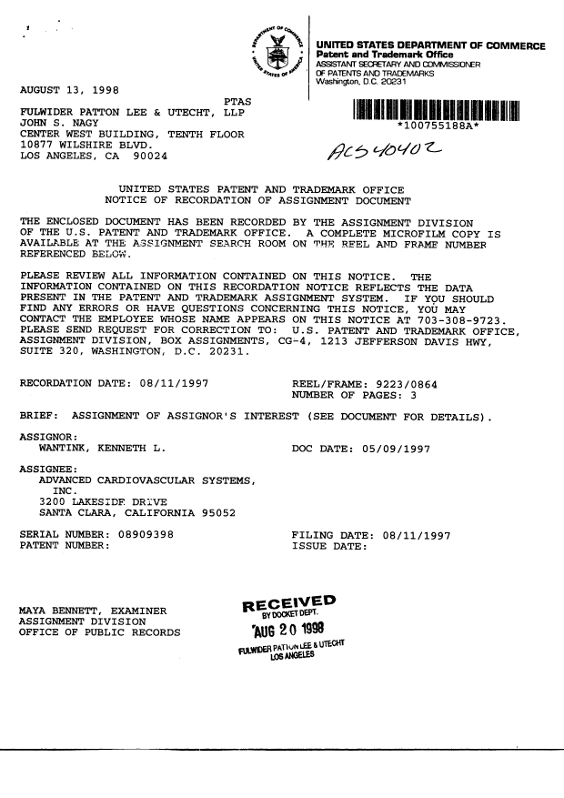 Canadian Patent Document 2244639. Assignment 19990630. Image 2 of 5
