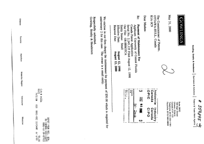 Document de brevet canadien 2245135. Taxes 19991231. Image 1 de 1