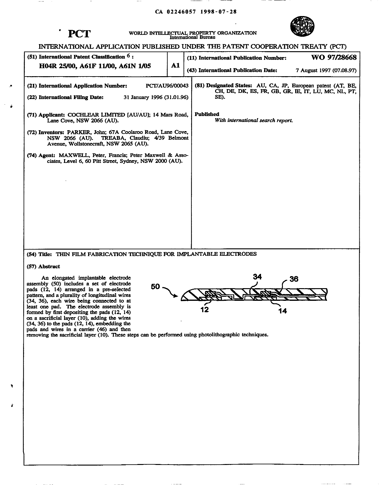 Document de brevet canadien 2246057. Abrégé 19980728. Image 1 de 1