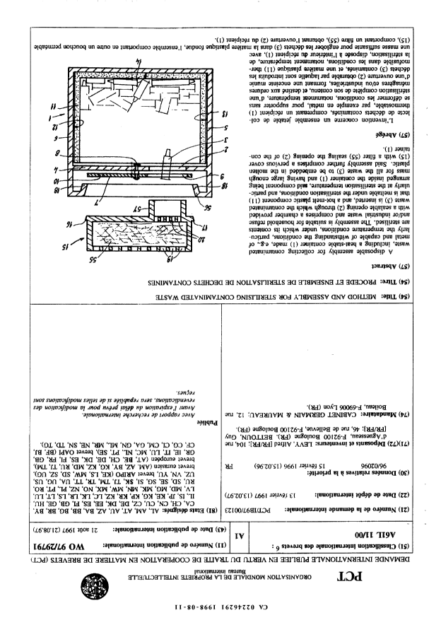 Document de brevet canadien 2246291. Abrégé 19980811. Image 1 de 1