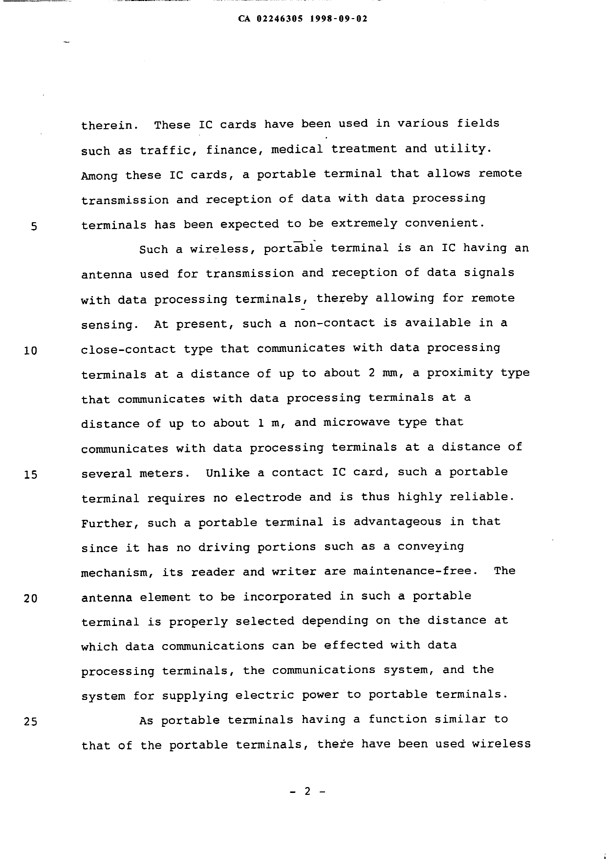 Canadian Patent Document 2246305. Description 19980902. Image 2 of 48