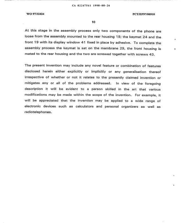 Canadian Patent Document 2247541. Description 20050608. Image 11 of 11