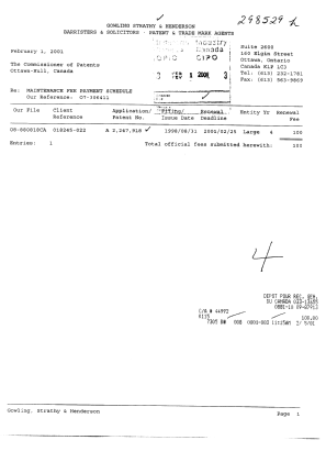 Document de brevet canadien 2247918. Taxes 20010201. Image 1 de 1