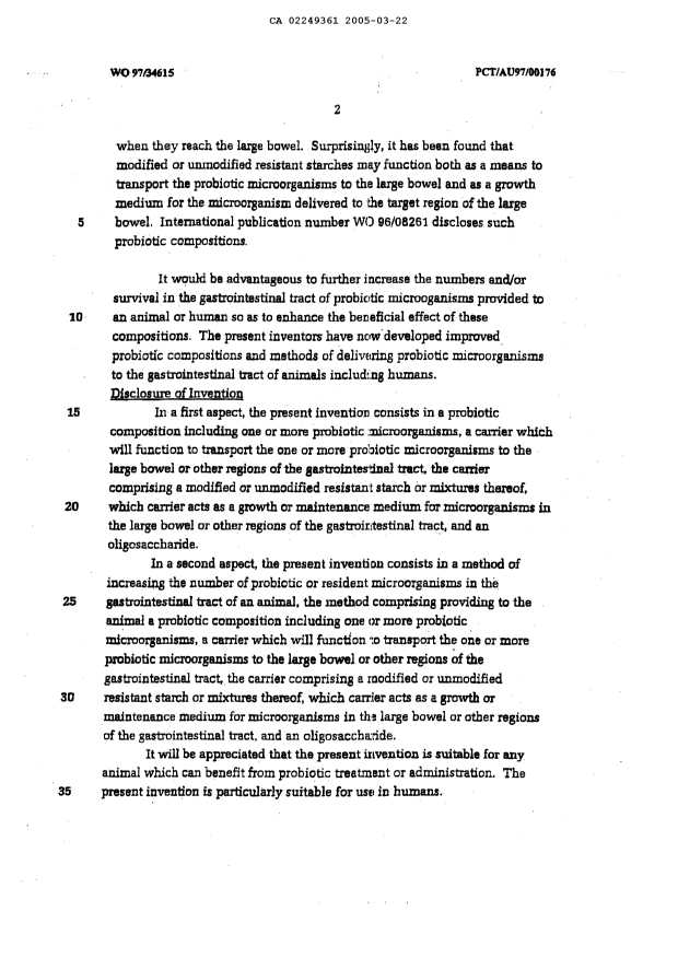 Canadian Patent Document 2249361. Description 20050322. Image 2 of 10