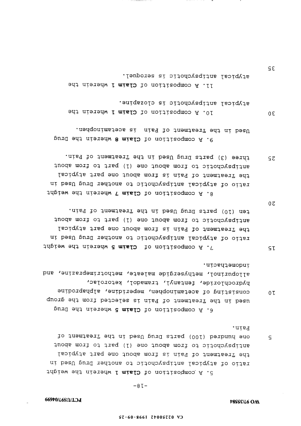 Document de brevet canadien 2250042. Revendications 19980925. Image 2 de 5
