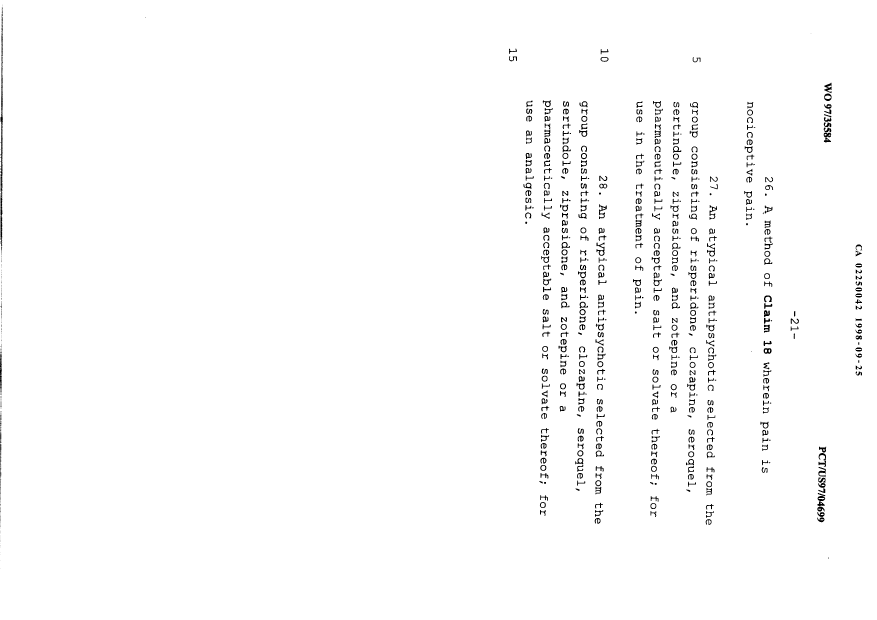 Document de brevet canadien 2250042. Revendications 19980925. Image 5 de 5