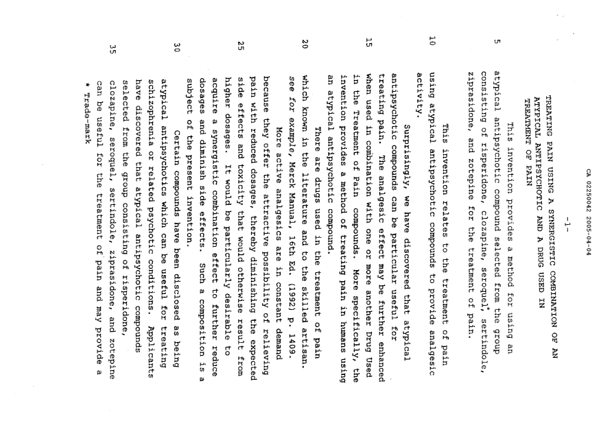 Canadian Patent Document 2250042. Description 20041204. Image 1 of 16