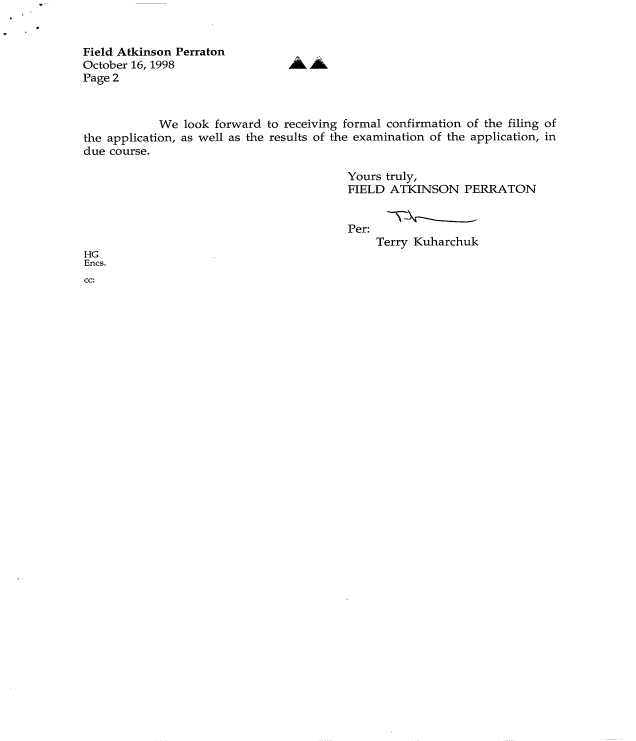 Document de brevet canadien 2250645. Cession 19981016. Image 2 de 4
