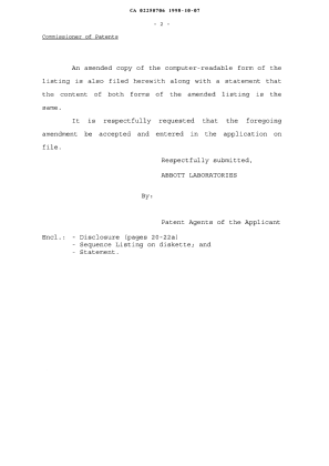 Canadian Patent Document 2250706. Prosecution-Amendment 19981007. Image 2 of 7