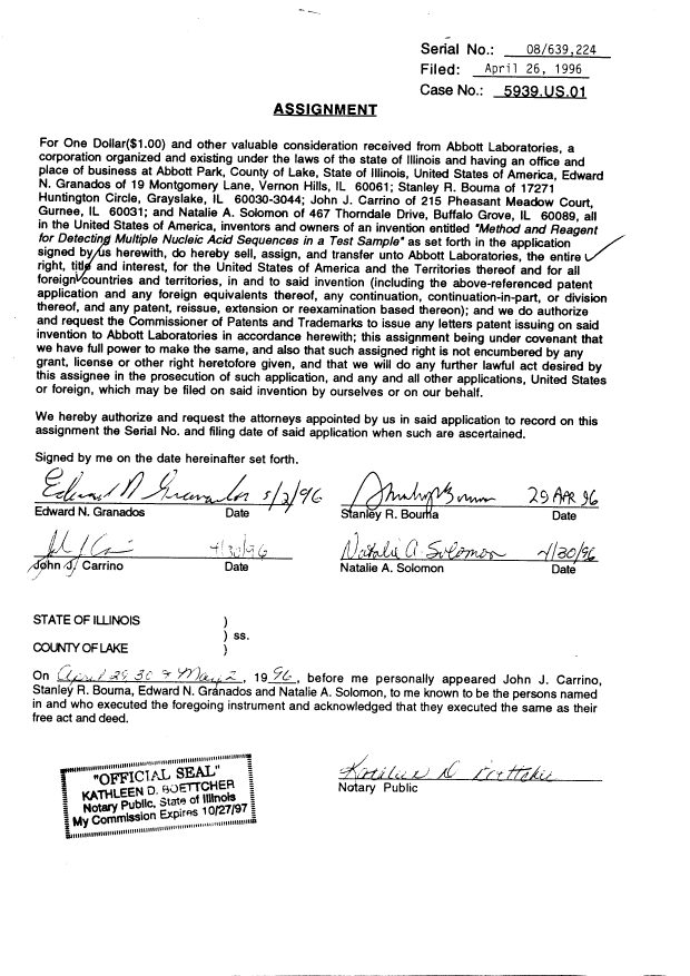 Document de brevet canadien 2250706. Cession 19981007. Image 7 de 7