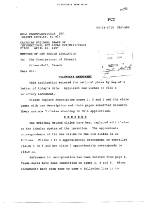 Document de brevet canadien 2252814. Poursuite-Amendment 19981028. Image 1 de 7