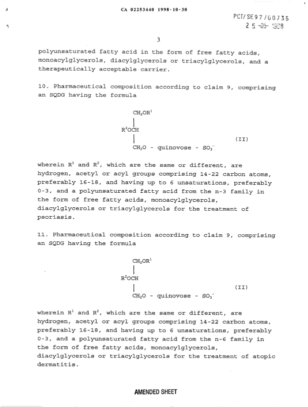 Document de brevet canadien 2253440. Revendications 19981030. Image 3 de 4
