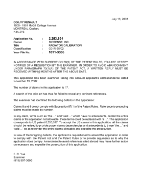 Canadian Patent Document 2253634. Prosecution-Amendment 20030716. Image 1 of 1