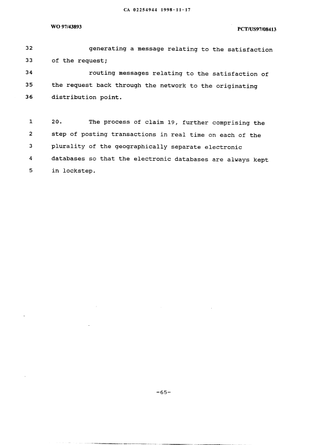 Document de brevet canadien 2254944. Revendications 19981117. Image 10 de 10