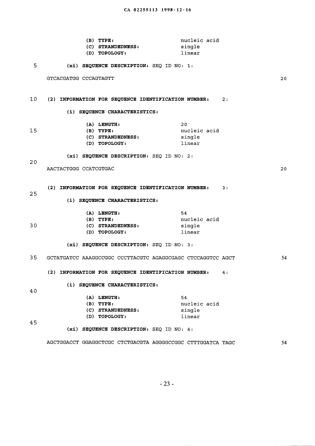 Document de brevet canadien 2255113. Description 19981216. Image 23 de 23