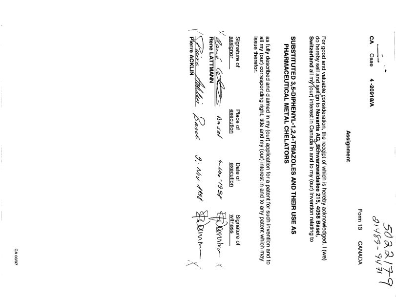 Document de brevet canadien 2255951. Cession 19971224. Image 3 de 3