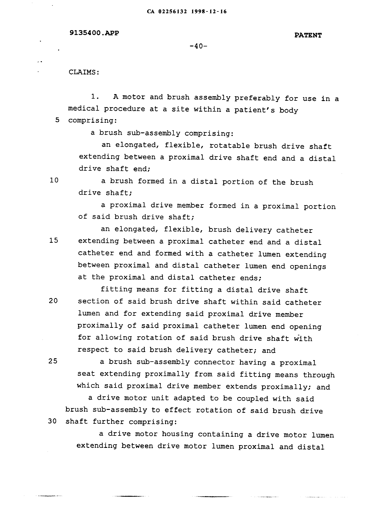 Document de brevet canadien 2256132. Revendications 19971216. Image 1 de 25