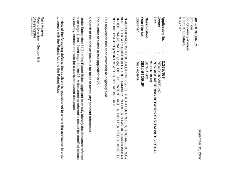 Document de brevet canadien 2256167. Poursuite-Amendment 20020912. Image 1 de 1