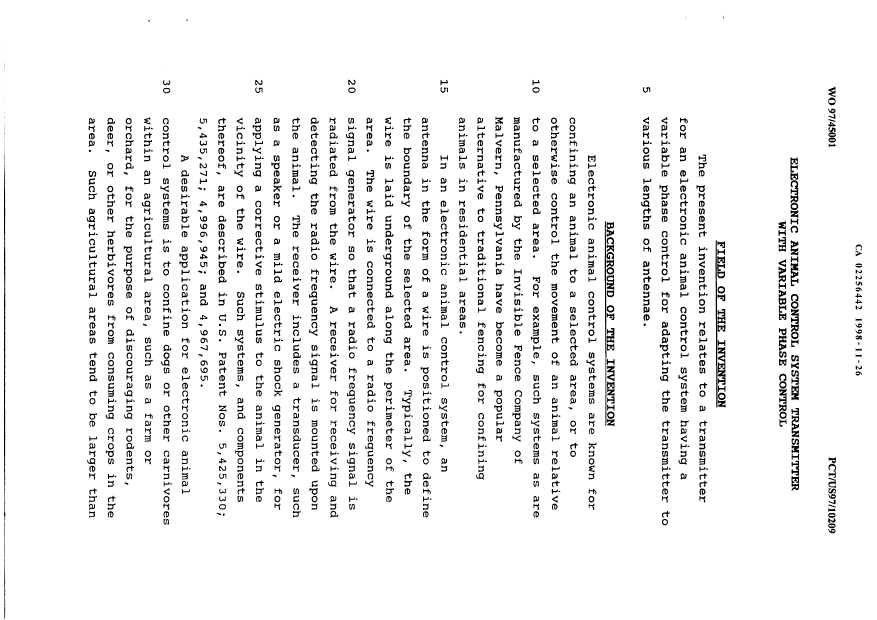 Document de brevet canadien 2256442. Description 19981126. Image 1 de 18