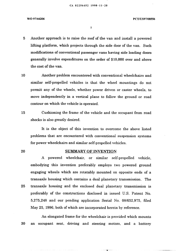 Document de brevet canadien 2256452. Description 19981120. Image 2 de 12