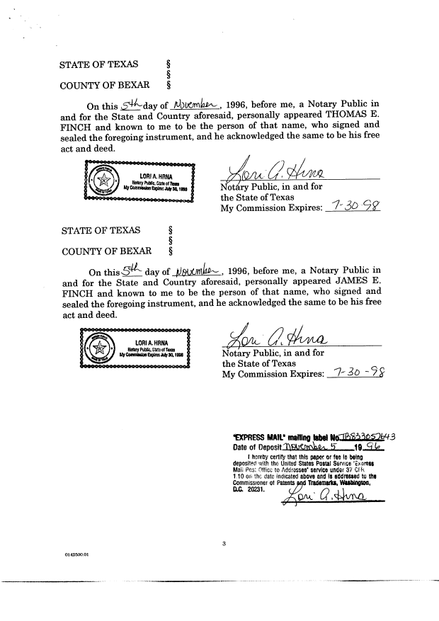 Document de brevet canadien 2256452. Cession 19990113. Image 6 de 6