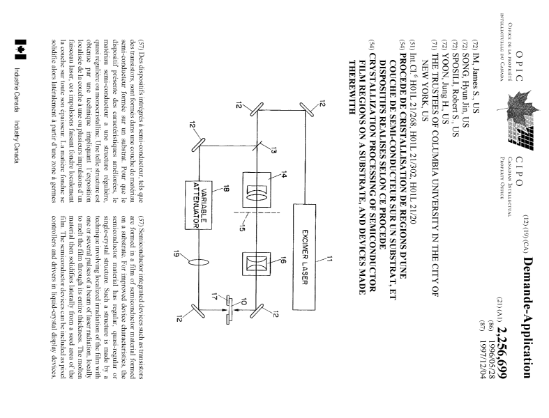 Canadian Patent Document 2256699. Cover Page 19990224. Image 1 of 2