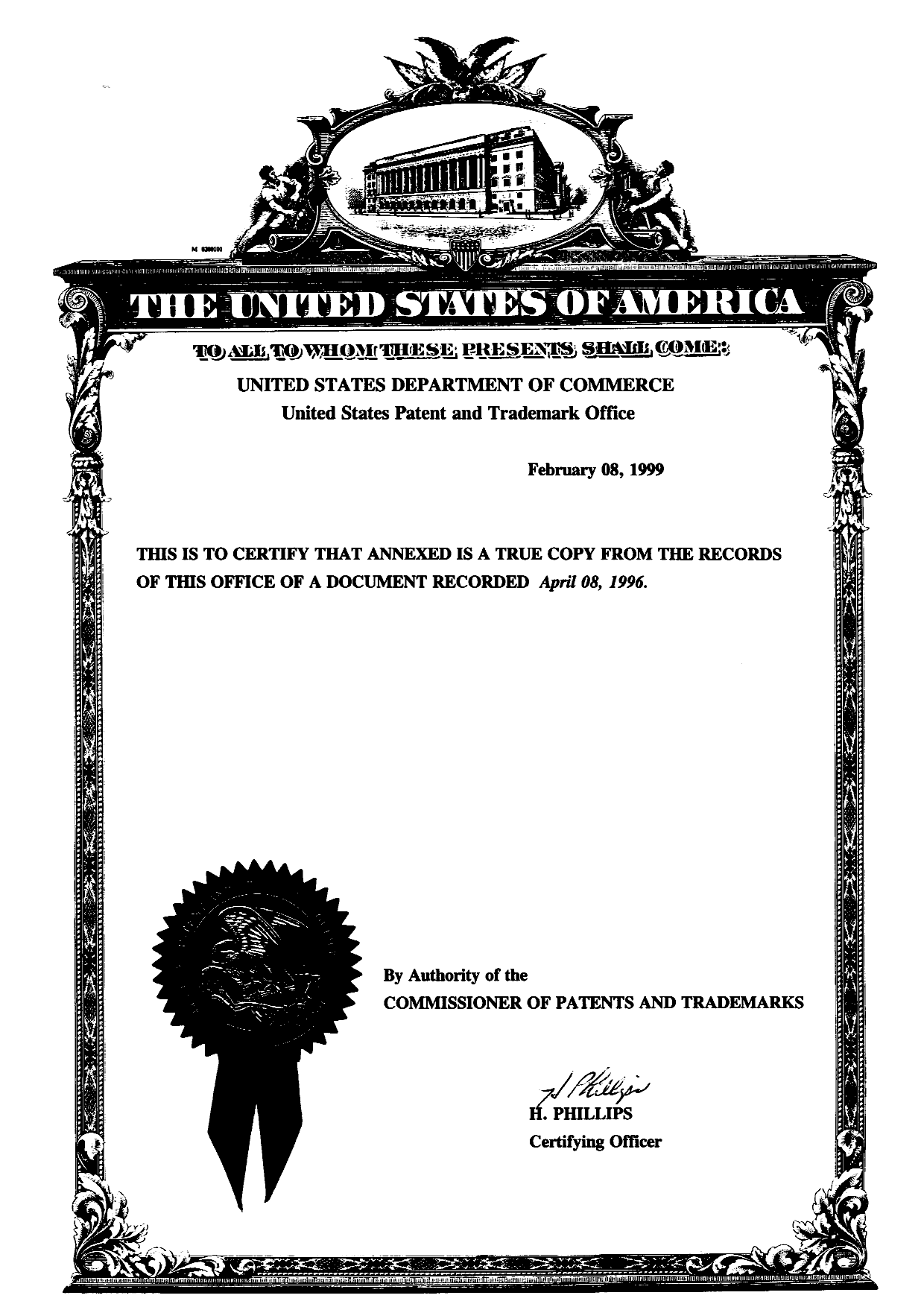 Document de brevet canadien 2257417. Cession 19991202. Image 2 de 17