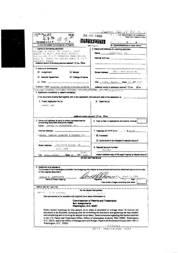 Document de brevet canadien 2257417. Cession 19991202. Image 3 de 17