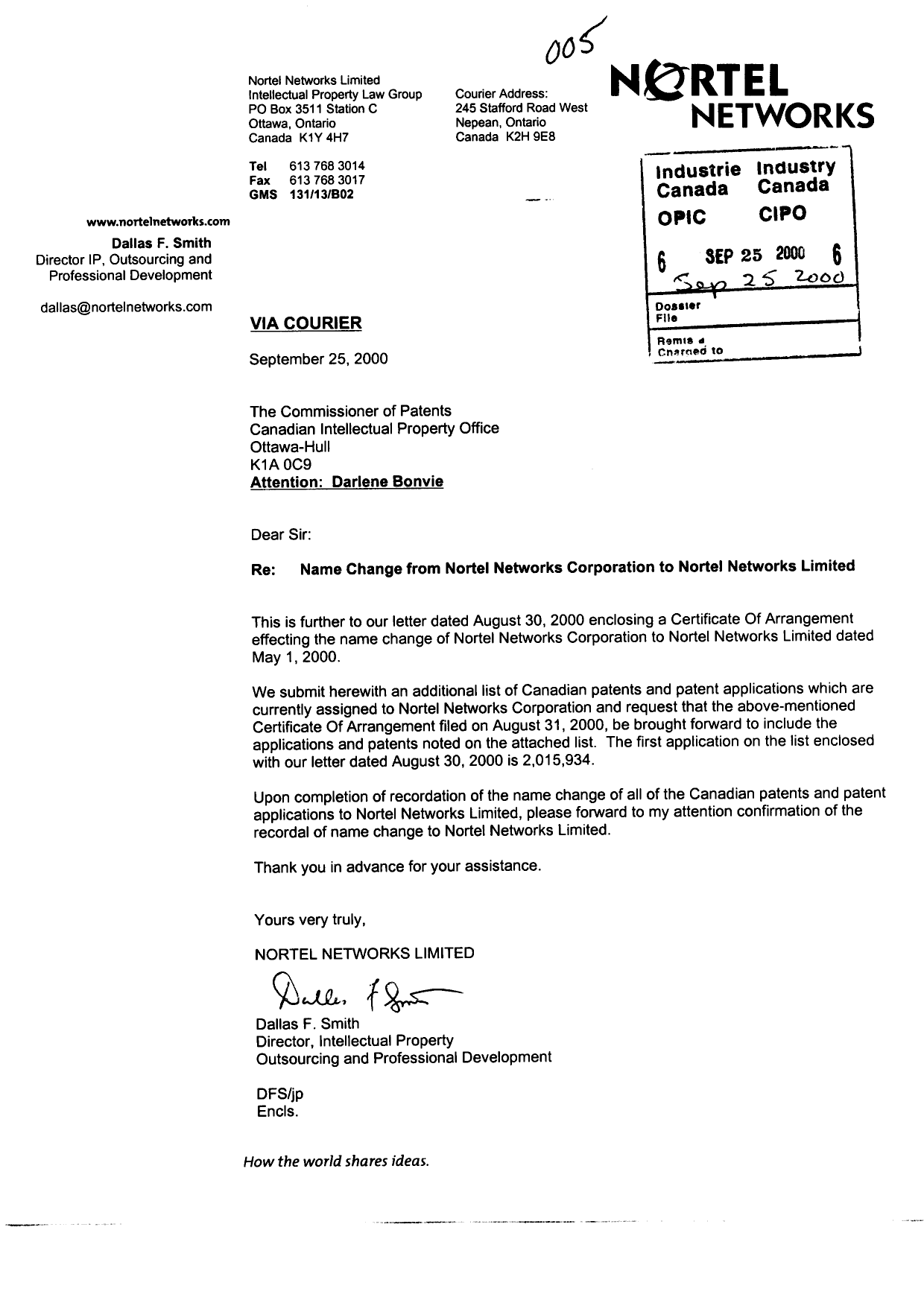 Document de brevet canadien 2257967. Cession 20000925. Image 1 de 29