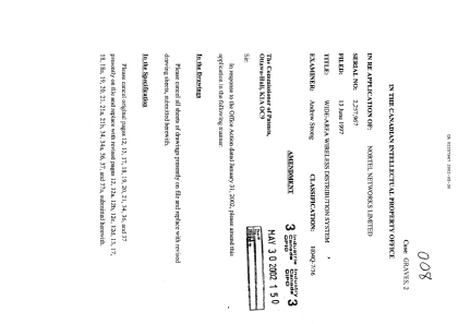 Canadian Patent Document 2257967. Prosecution-Amendment 20020530. Image 1 of 31