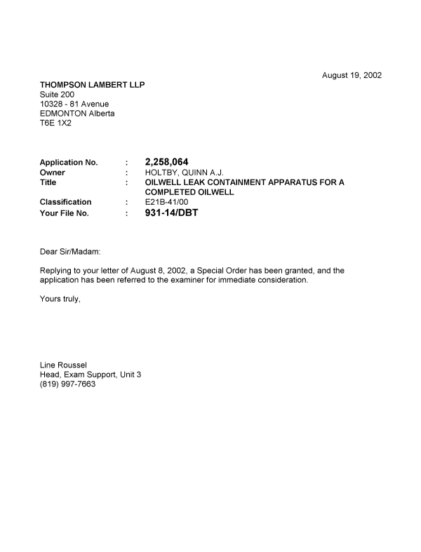 Document de brevet canadien 2258064. Poursuite-Amendment 20020819. Image 1 de 1