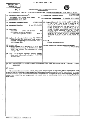 Document de brevet canadien 2258518. Abrégé 19981215. Image 1 de 1