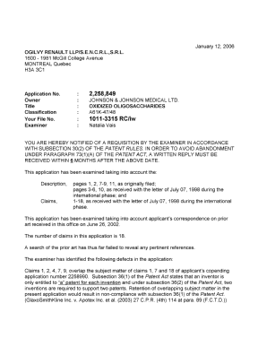 Canadian Patent Document 2258849. Prosecution-Amendment 20060112. Image 1 of 3