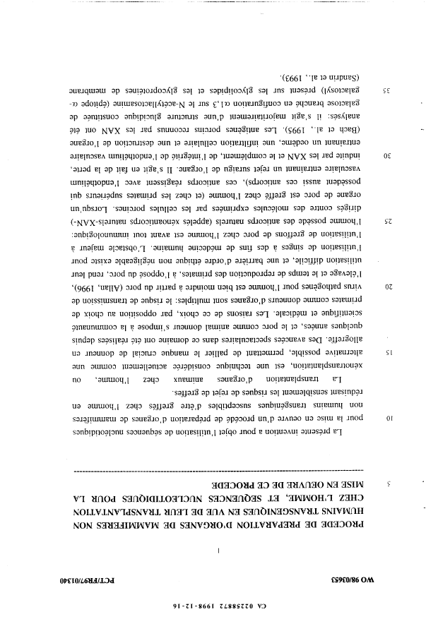Canadian Patent Document 2258872. Description 19991124. Image 1 of 50