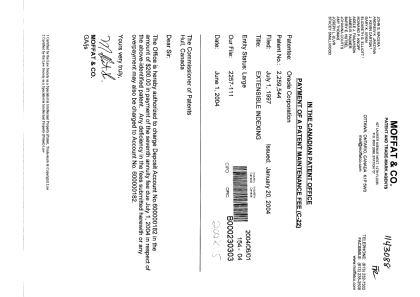 Document de brevet canadien 2259544. Taxes 20031201. Image 1 de 1