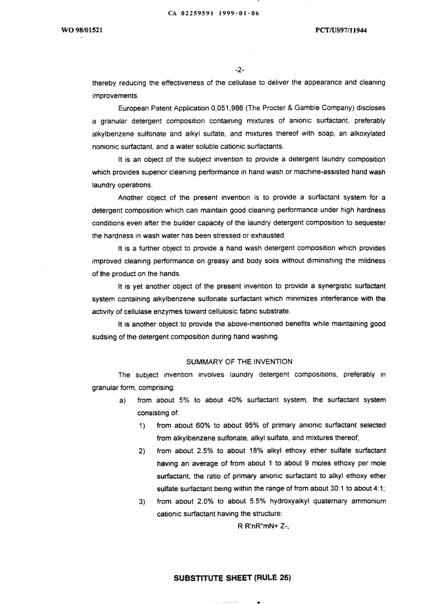 Document de brevet canadien 2259591. Description 19990106. Image 2 de 32