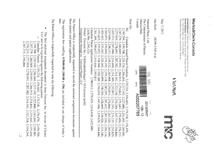 Document de brevet canadien 2259993. Cession 20121207. Image 1 de 231