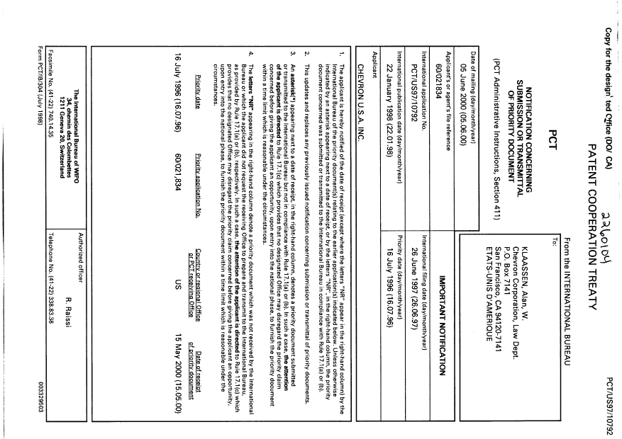 Document de brevet canadien 2260104. PCT 20000605. Image 1 de 1