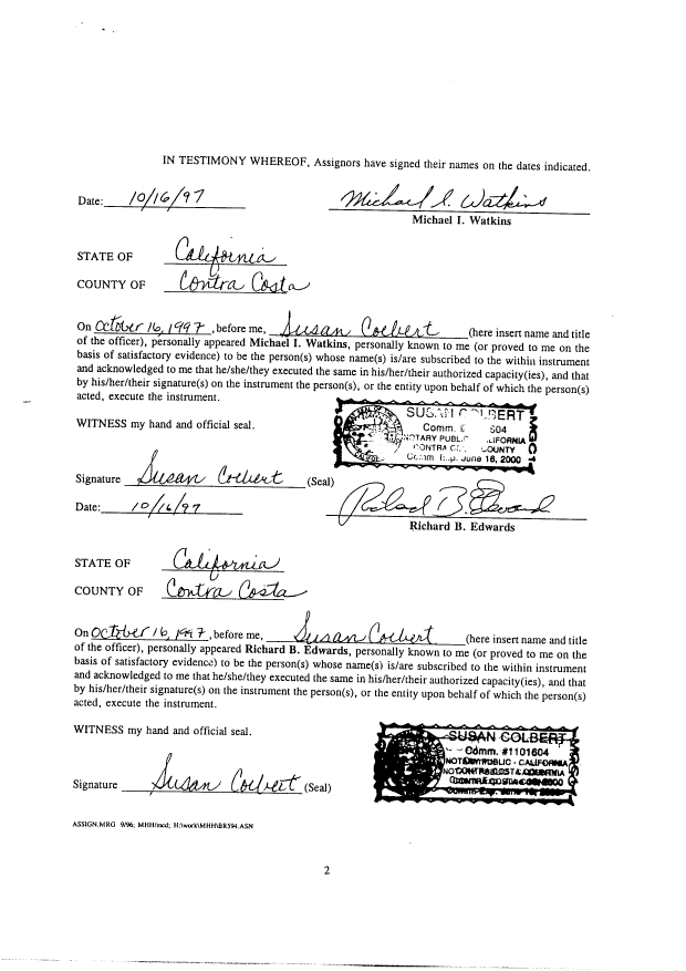 Document de brevet canadien 2260991. Cession 19990118. Image 10 de 10