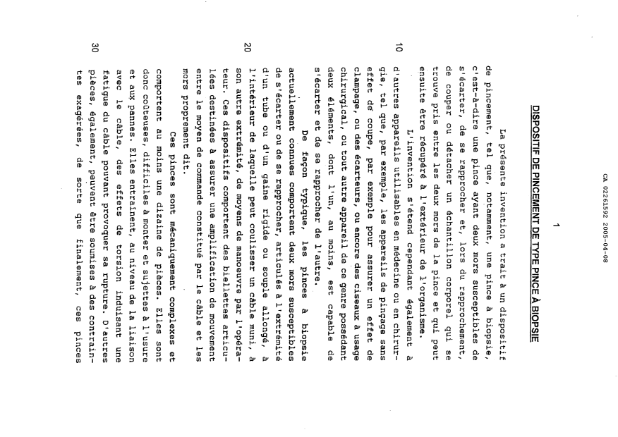 Canadian Patent Document 2261592. Description 20041208. Image 1 of 9