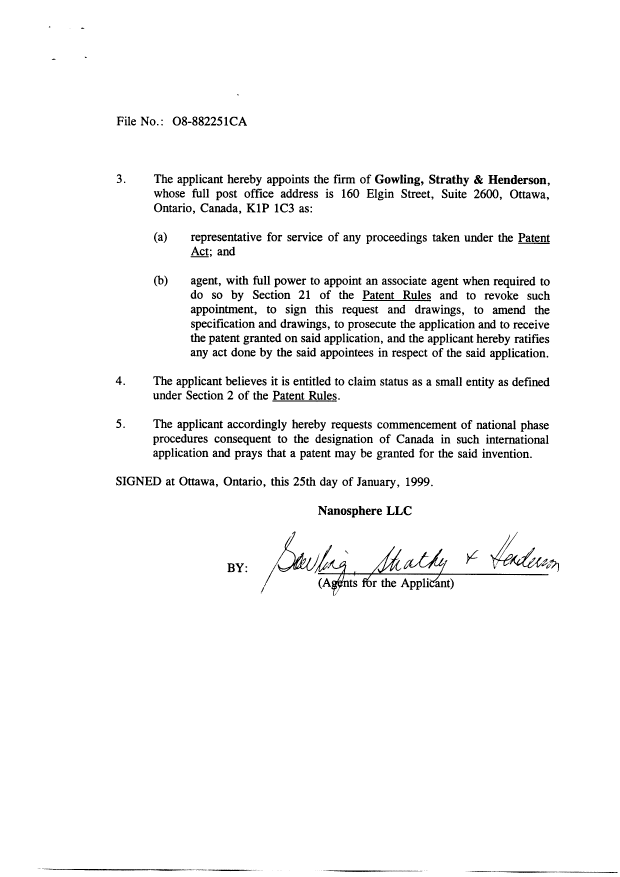 Document de brevet canadien 2262018. Cession 19990127. Image 3 de 3
